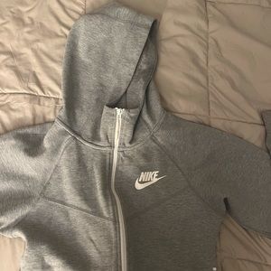 Gray Nike Cinched Zip Up hoodie